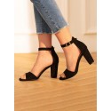 Chunky High Heel Ankle Strap Sandals
