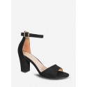 Chunky High Heel Ankle Strap Sandals