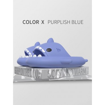 Funny Cute Style Cartoon Shark Shape Indoor Home Chunky Style Cloud Slides Slippers for Men and Women