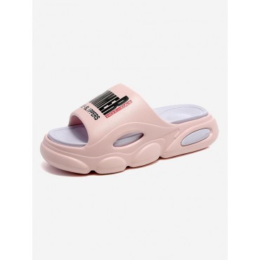 Letter Pattern Layered Clouds Slides Slippers