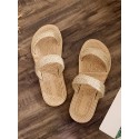 Straw Double Straps Slippers