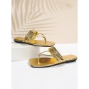 Metallic Beach Vacation Thong Sandals Flip Flops