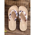 Vacation Beach Butterfly Pattern Espadrilles Straw Slip On Sandals Flip Flops
