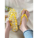 Letter Pattern Beach Flip Flops