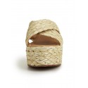 Cross Straps Platfrom Straw Wedge Heeled Beach Vacation Sandals