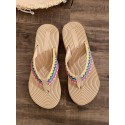 Wedge Platform Straw Beach Vacation Flip Flops
