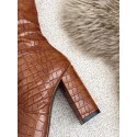 Side Zip Embossed Chunky Heeled Over-the-knee Boots