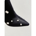 Rhinestone Design Pointed Toe High-heeled Knee Boots