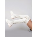 Stretch Knitted Over The Knee Chunky Boots