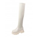 Stretch Knitted Over The Knee Chunky Boots