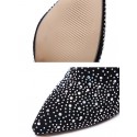 Rhinestones Detail Stiletto Heeled Club Stretch Over-the-knee Socks Boots