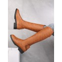 Back Zip Knee Length Vintage Chunky Boots
