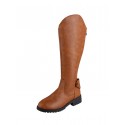 Back Zip Knee Length Vintage Chunky Boots