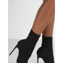 Pointed Toe Heeled Slip On Stretch Boots
