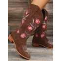 Floral Embroidered Western Boots