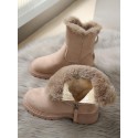 Faux Suede Fleece Lined Lug Sole Boots