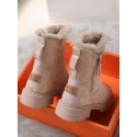 Faux Suede Fleece Lined Lug Sole Boots