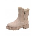 Faux Suede Fleece Lined Lug Sole Boots