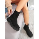 Stretch Knit Chunky Boots
