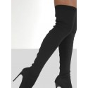 Slip On Stretch Heeled Over-the-knee Boots