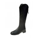 Solid Color Minimalist Zip Western Boots
