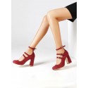Chunky Heel Ankle Strap Pumps