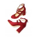 Chunky Heel Ankle Strap Pumps