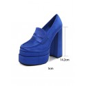Satin Platform Slip On Pumps
