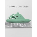 Funny Cute Style Cartoon Shark Shape Indoor Home Chunky Style Cloud Slides Slippers For Men And WomenLight Green