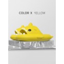 Funny Cute Style Cartoon Shark Shape Indoor Home Chunky Style Cloud Slides Slippers For Men And WomenYellow