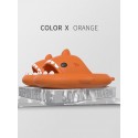 Funny Cute Style Cartoon Shark Shape Indoor Home Chunky Style Cloud Slides Slippers For Men And WomenOrange