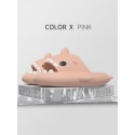 Funny Cute Style Cartoon Shark Shape Indoor Home Chunky Style Cloud Slides Slippers For Men And WomenLight Pink