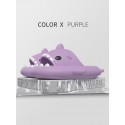 Funny Cute Style Cartoon Shark Shape Indoor Home Chunky Style Cloud Slides Slippers For Men And WomenPurple