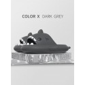 Funny Cute Style Cartoon Shark Shape Indoor Home Chunky Style Cloud Slides Slippers For Men And WomenDark Gray